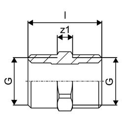 Uponor Uni-C Doppelnippel MLC, 1/2" MT x 1/2" MT, 1013894... UPONOR-1013894 4021598300255 (Abb. 1)