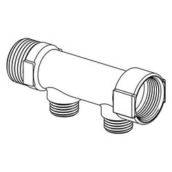 Uponor Uni-C Verteiler S, 1" MT/FT, 2x1/2" MT, 1014107... UPONOR-1014107 4021598701083 (Abb. 1)