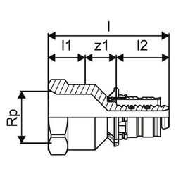 Uponor S-Press Übergangsmuffe 14mm x Rp 1/2" FT... UPONOR-1014515 4021598300873 (Abb. 1)