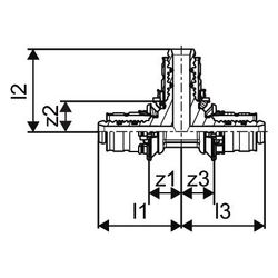 Uponor S-Press T-Stück reduziert, 16x14x16mm, 1014915... UPONOR-1014915 4021598301337 (Abb. 1)
