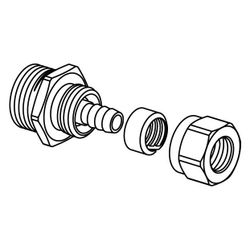 Uponor Minitec Anschlussverschraubung, 9,9mm x R 1/2" MT... UPONOR-1016691 6414905515844 (Abb. 1)