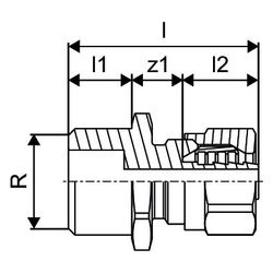 Uponor Minitec Anschlussverschraubung, 9,9mm x R 1/2" MT... UPONOR-1016691 6414905515844 (Abb. 1)