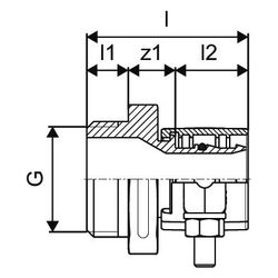 Uponor Wipex Übergangsnippel PN 6, 40x3,7mm, G 1 1/4"... UPONOR-1018330 7331541100021 (Abb. 1)