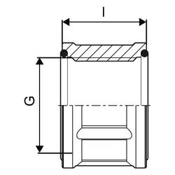 Uponor Wipex Gewindemuffe G 1 1/4" x G 1 1/4", 1018356... UPONOR-1018356 7331541098786 (Abb. 1)