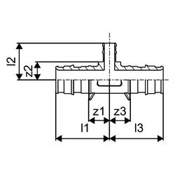 Uponor Q und E, Minitec T-Stück reduziert Minitec, 20x9,9x20mm... UPONOR-1020524 4021598113534 (Abb. 1)