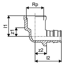 Uponor Q&E Winkel mit Innengewinde PL 25-G3/4"FT... UPONOR-1023026 7331541033084 (Abb. 1)