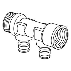 Uponor Q und E Verteiler IG/AG PL, G 3/4" MT/FT, 2x16mm, c/c 35mm... UPONOR-1023027 7331541132671 (Abb. 1)