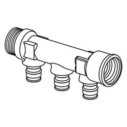 Uponor Q und E Verteiler IG/AG PL, G 3/4" MT/FT, 3x16mm, c/c 35mm... UPONOR-1023028 7331541132688 (Abb. 1)