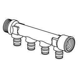 Uponor Q und E Verteiler IG/AG PL, G 3/4" MT/FT, 4x16mm, c/c 35mm... UPONOR-1023029 7331541132695 (Abb. 1)