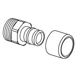 Uponor Q und E, Übergang mit Außengewinde NKB, DR 22 x G 3/4" MT... UPONOR-1025832 7331541033411 (Abb. 1)