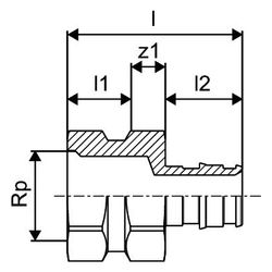 Uponor Q und E, Übergang Innengewinde NKB, DR 22 x 3/4" FT... UPONOR-1025840 7331541033503 (Abb. 1)