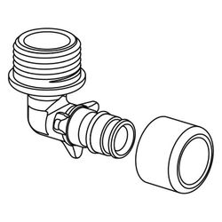 Uponor Q und E, Winkelübergang mit Außengewinde NKB, DR 22 x G 3/4" MT... UPONOR-1025912 7331541033787 (Abb. 1)