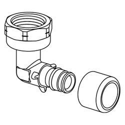 Uponor Q und E, Winkelübergang mit Überwurfmutter NKB, DR 22 x 3/4" SN... UPONOR-1025936 7331541033909 (Abb. 1)