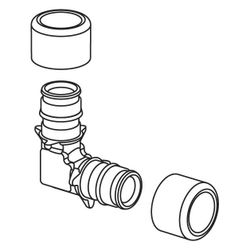 Uponor Q und E, Bogen NKB, DR 22x22mm, 1025940... UPONOR-1025940 7331541109123 (Abb. 1)