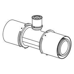 Uponor S-Press Verbund-T-Stück reduziert, 63x25x63mm, PPSU... UPONOR-1032889 6414905220885 (Abb. 1)