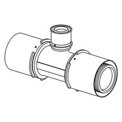 Uponor S-Press Verbund-T-Stück reduziert, 63x32x63mm, PPSU... UPONOR-1032890 6414905220892 (Abb. 1)