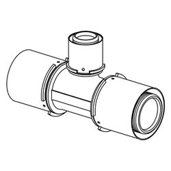 Uponor S-Press Verbund-T-Stück reduziert, 63x40x63mm, PPSU... UPONOR-1032891 6414905220908 (Abb. 1)