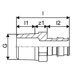 Uponor Q&E Übergangsnippel PL 25-G1"MT... UPONOR-1047863 4021598117389 (Abb. 1)