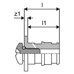 Uponor Q und E, Endstück NKB, 15x2,5mm, 1033446... UPONOR-1033446 7321500039905 (Abb. 1)
