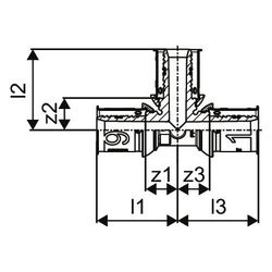Uponor S-Press Plus T-Stück, 16x16x16mm, PPSU... UPONOR-1039944 6414905228829 (Abb. 1)