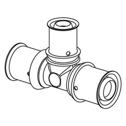 Uponor S-Press Plus T-Stück reduziert, 20x16x20mm, PPSU... UPONOR-1039950 6414905228881 (Abb. 1)