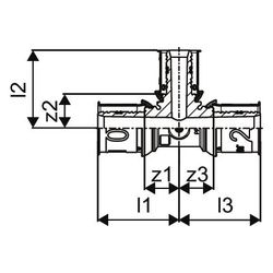 Uponor S-Press Plus T-Stück reduziert, 20x16x20mm, PPSU... UPONOR-1039950 6414905228881 (Abb. 1)