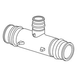 Uponor Q und E Reduzier-T-Stück, 50x32x50mm, PPSU... UPONOR-1042863 6414907056123 (Abb. 1)
