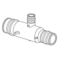 Uponor Q und E Reduzier-T-Stück, 50x25x40mm, PPSU... UPONOR-1042876 6414907056109 (Abb. 1)