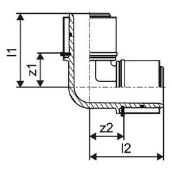 Uponor S-Press Verbund-Winkel, 40x40mm, PPSU... UPONOR-1046386 4021598112605 (Abb. 1)