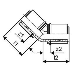 Uponor S-Press Verbund-Winkel 45 Grad, 40x40mm, PPSU... UPONOR-1046388 4021598112629 (Abb. 1)