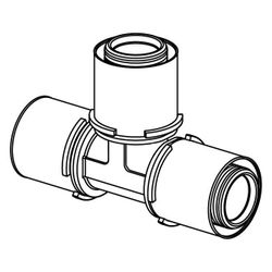 Uponor S-Press Verbund-T-Stück, 40x40x40mm, PPSU... UPONOR-1046390 4021598112643 (Abb. 1)
