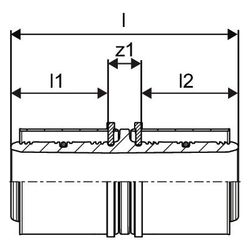 Uponor S-Press Verbund-Kupplung, 40x40mm, PPSU... UPONOR-1046401 4021598112759 (Abb. 1)