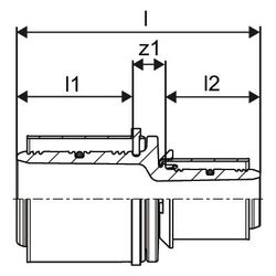Uponor S-Press Verbund-Kupplung reduziert, 75x50mm, PPSU... UPONOR-1032885 6414905220847 (Abb. 1)