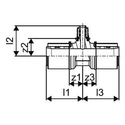 Uponor S-Press T-Stück reduziert, 40x20x40mm, 1046916... UPONOR-1046916 4021598114135 (Abb. 1)
