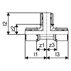 Uponor S-Press T-Stück, 50x50x50mm, 1046928... UPONOR-1046928 4021598114258 (Abb. 1)