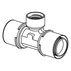 Uponor S-Press T-Stück mit Innengewinde, 40mm x Rp 1/2" FT x 40mm... UPONOR-1046922 4021598114197 (Abb. 1)