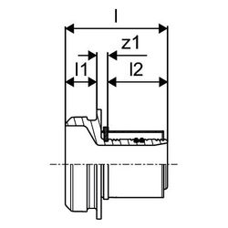 Uponor RS Adapter S-Press, 50mm x RS2, 1046941... UPONOR-1046941 4021598114371 (Abb. 1)