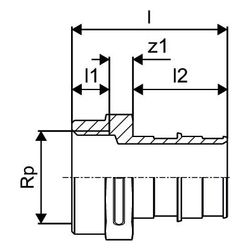 Uponor Q&E Übergangsmuffe PL 32-G1"FT... UPONOR-1047866 4021598117402 (Abb. 1)