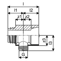 Uponor Aqua Plus Verteilersegment PPM, 1" , 1xG 1/2" MT, c/c50mm... UPONOR-1047997 6414905200979 (Abb. 1)