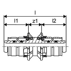 Uponor MLCP RED Press-Kupplung, 14x1,6mm x 14x1,6mm... UPONOR-1048272 4021598115682 (Abb. 1)
