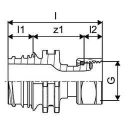 Uponor Aqua Plus MT-Übergang IG SN PPM, 1" MT-G 3/4" SN... UPONOR-1063785 6414905203321 (Abb. 1)