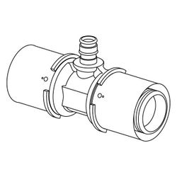 Uponor Q und E, T-Stück Übergang S-Press, 40x14x40mm, 1063928... UPONOR-1063928 4021598128590 (Abb. 1)