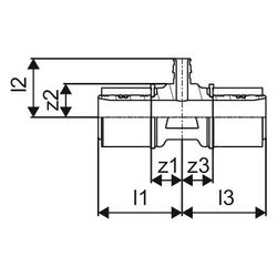 Uponor Q und E, T-Stück Übergang S-Press, 40x14x40mm, 1063928... UPONOR-1063928 4021598128590 (Abb. 1)