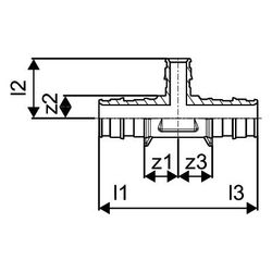 Uponor Q und E, T-Stück, 20x14x20mm, 1063932... UPONOR-1063932 4021598128637 (Abb. 1)