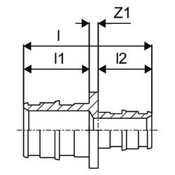 Uponor Q und E, Kupplung reduziert, 20x14mm, 1063933... UPONOR-1063933 4021598128644 (Abb. 1)