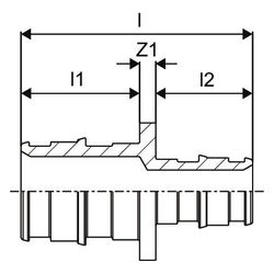 Uponor Q und E, Kupplung reduziert, 40x20mm, 1063934... UPONOR-1063934 4021598128651 (Abb. 1)