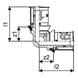 Uponor S-Press Plus Winkel 16x16mm, 1070523... UPONOR-1070523 6414905218431 (Abb. 1)