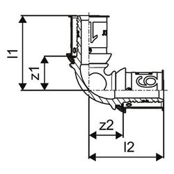 Uponor S-Press Plus Bogen, 20x20mm, 1070528... UPONOR-1070528 6414905218486 (Abb. 1)