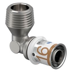 Uponor S-Press Plus Winkelnippel 16mm x R 1/2" MT... UPONOR-1070532 6414905218523 (Abb. 1)
