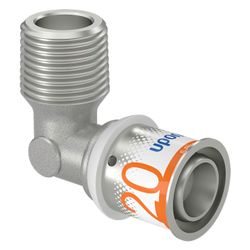 Uponor S-Press Plus Winkelnippel 20mm x R 1/2" MT... UPONOR-1070533 6414905218530 (Abb. 1)